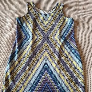 Multicolor patterned plus size pencil dress